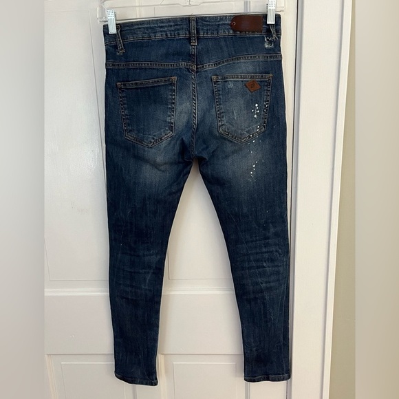 Takeshy Kurosawa Distressed Paint Splattered Jeans Button Fly Mens 32 Stretch - Picture 5 of 16